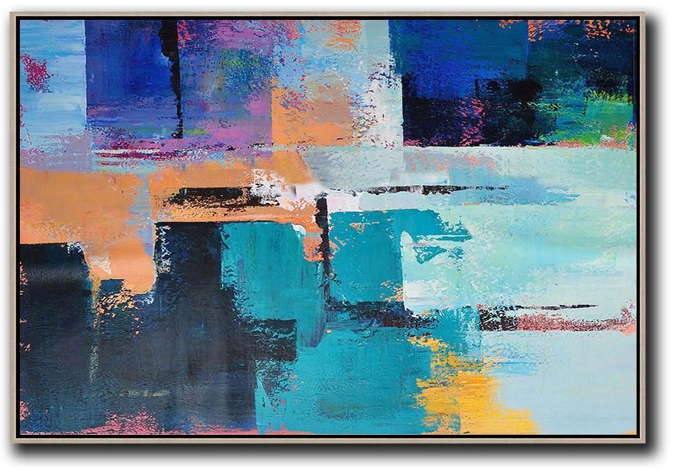Horizontal Palette Knife Contemporary Art,Large Abstract Art
